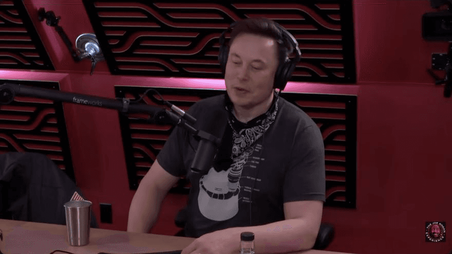 Elon Musk speaking with Joe Rogan